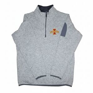 Antigua Iowa State Cyclones Gray 1/4 Zip Pullover Jacket Sweater Mens L